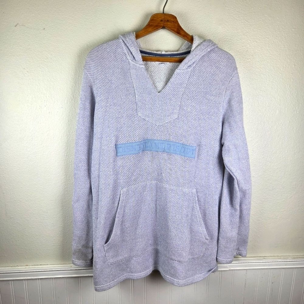 Disneyland Resort Terry Cloth Like Men's Light Gray Pullover Hooded Sweater 2xl